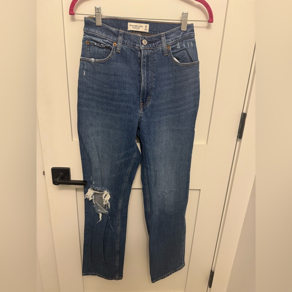 Abercrombie & Fitch Blue Distressed Boyfriend Jeans